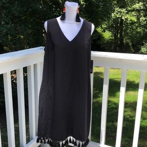 Sleeveless A-line Shift Dress with Pockets and Tassels!